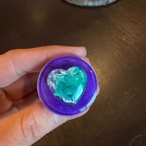 Vibrant Purple and Teal 3D Heart Phone Grip